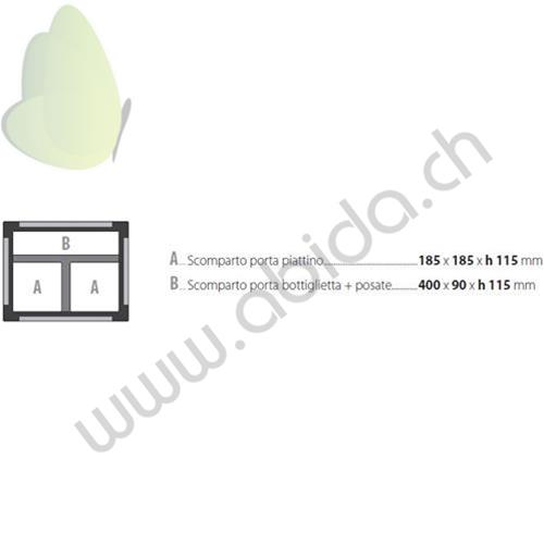 THERMOKING - CONTENITORE MONOPASTO CON COPERCHIO A INCASTRO -  Dimensioni esterne: 470 x 370 x 185 mm - Dimensioni interne: 400 x 300 x 115 mm - Peso: 550 gr