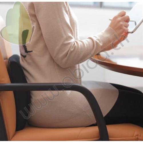 CUSCINO SUPPORTO LOMBARE IN POLIURETANO (33 x 35 x h. 9/3 cm) Completo di cinturino regolabile - Si utilizza tra lo schienale della seduta e la zona lombare per dare supporto alla schiena e contribuire a mantenere una corretta postura