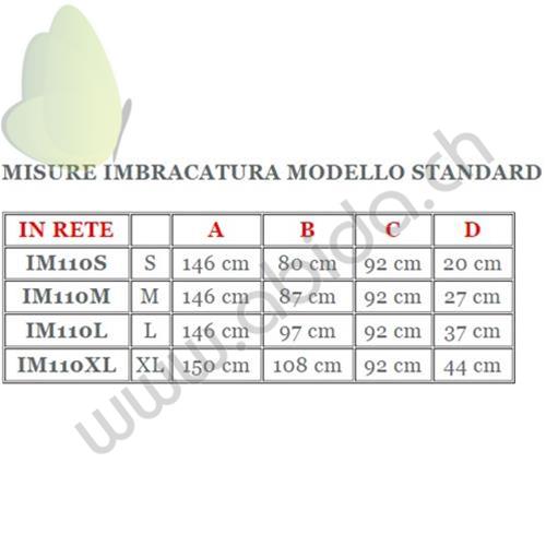 Imbracatura standard in rete (Taglia M) per sollevamalati CON POGGIATESTA (Portata max 250 kg) - Testata da istituto accreditato nel rispetto dei requisiti previsti dalla norma tecnica UNI EN ISO 10535.