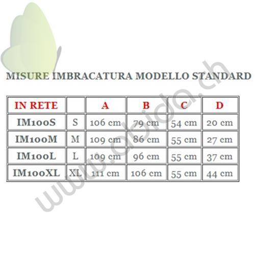 Imbracatura standard in rete (Taglia L) per sollevamalati SENZA POGGIATESTA  (Portata max 250 kg) - Testata da istituto accreditato nel rispetto dei requisiti previsti dalla norma tecnica UNI EN ISO 10535.