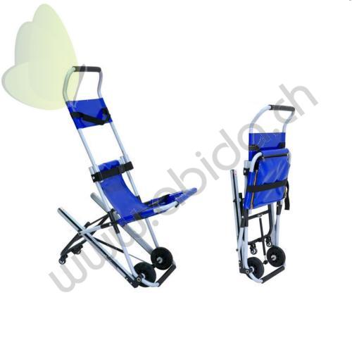 Sedia speciale per evacuazione/emergenza manuale DW-ST004 - E' una sedia progettata per facilitare la movimentazione del paziente sulle scale. Permette di operare senza sforzo per l’operatore e nel Massimo comfort e sicurezza per l’assistito
